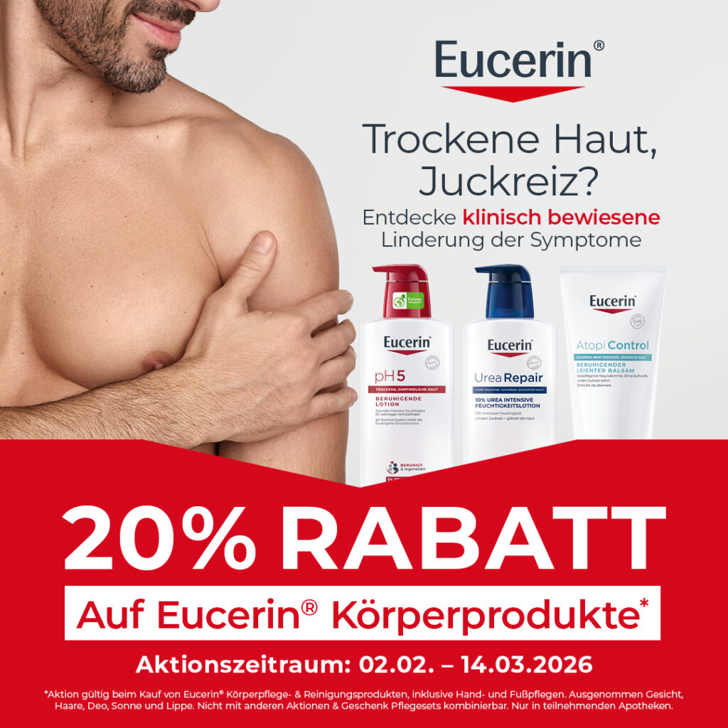 20% Rabatt auf alle Eucerin Körperprodukte