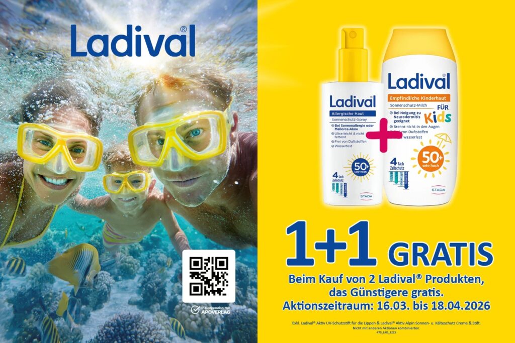 Aktionsplakat Ladival 1+1 gratis Aktion